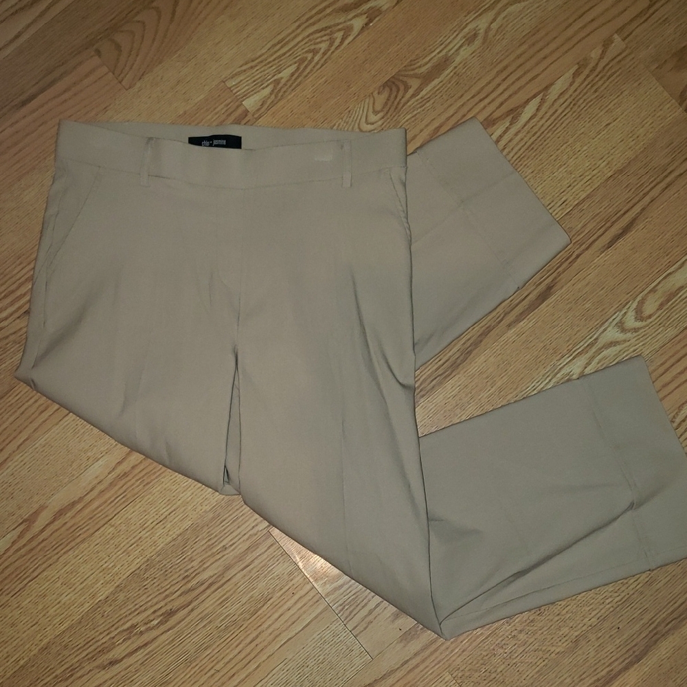 Tan Ankle Cropped Pants with Smooth Finish